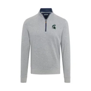 Michigan State Light Grey Heather Cloud Cotton Quarter Zip Pullover