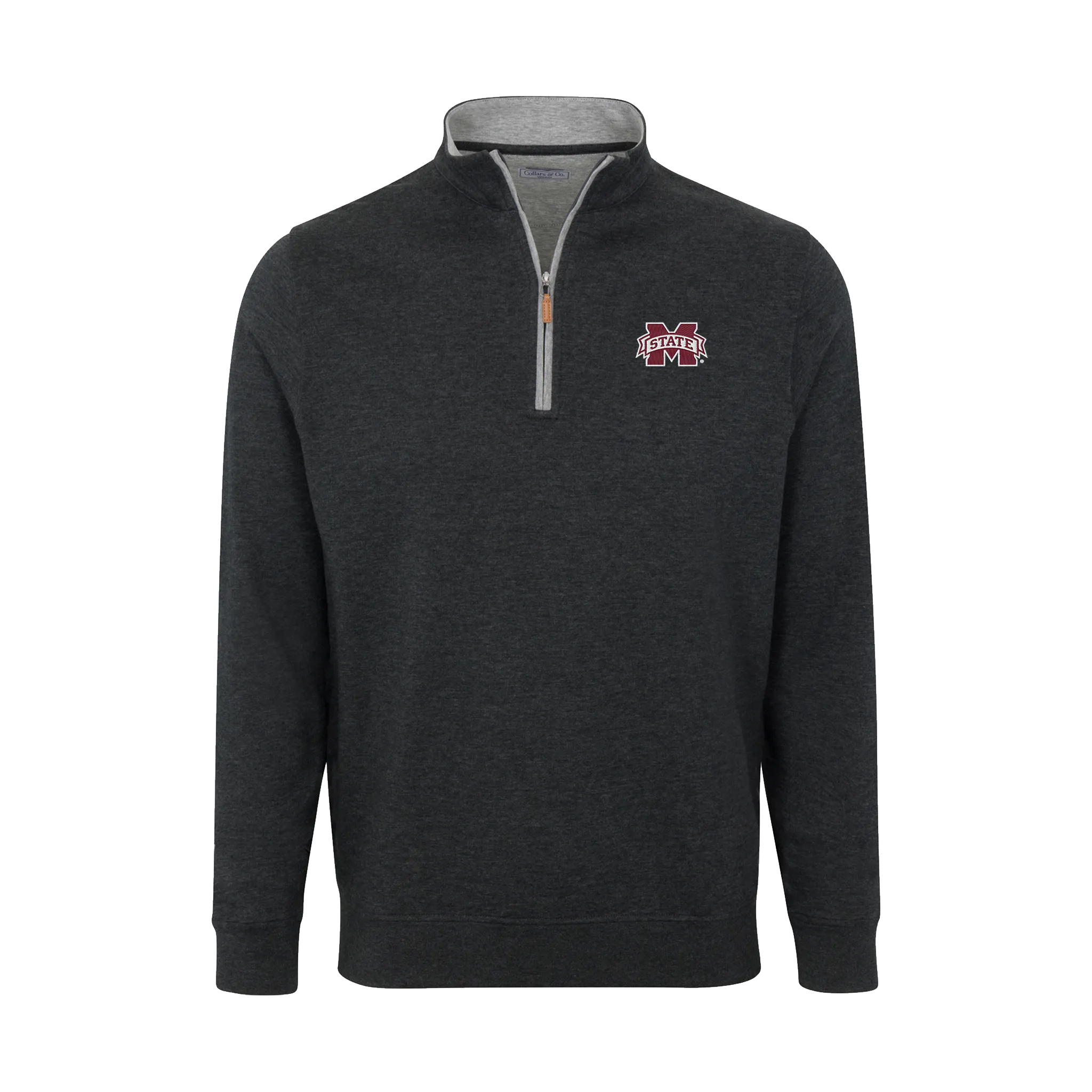 Mississippi State Charcoal Heather Cloud Cotton Quarter Zip Pullover