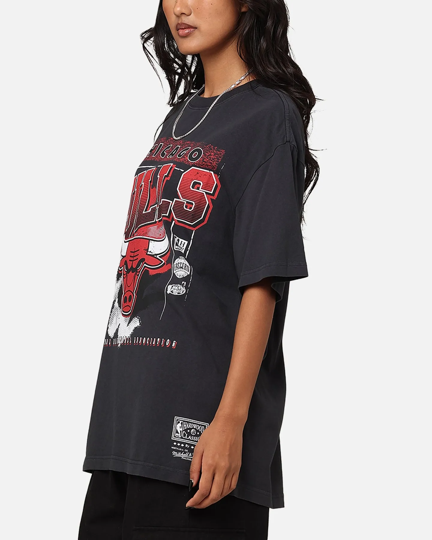 Mitchell & Ness Chicago Bulls Brush Off 2.0 T-Shirt Faded Black