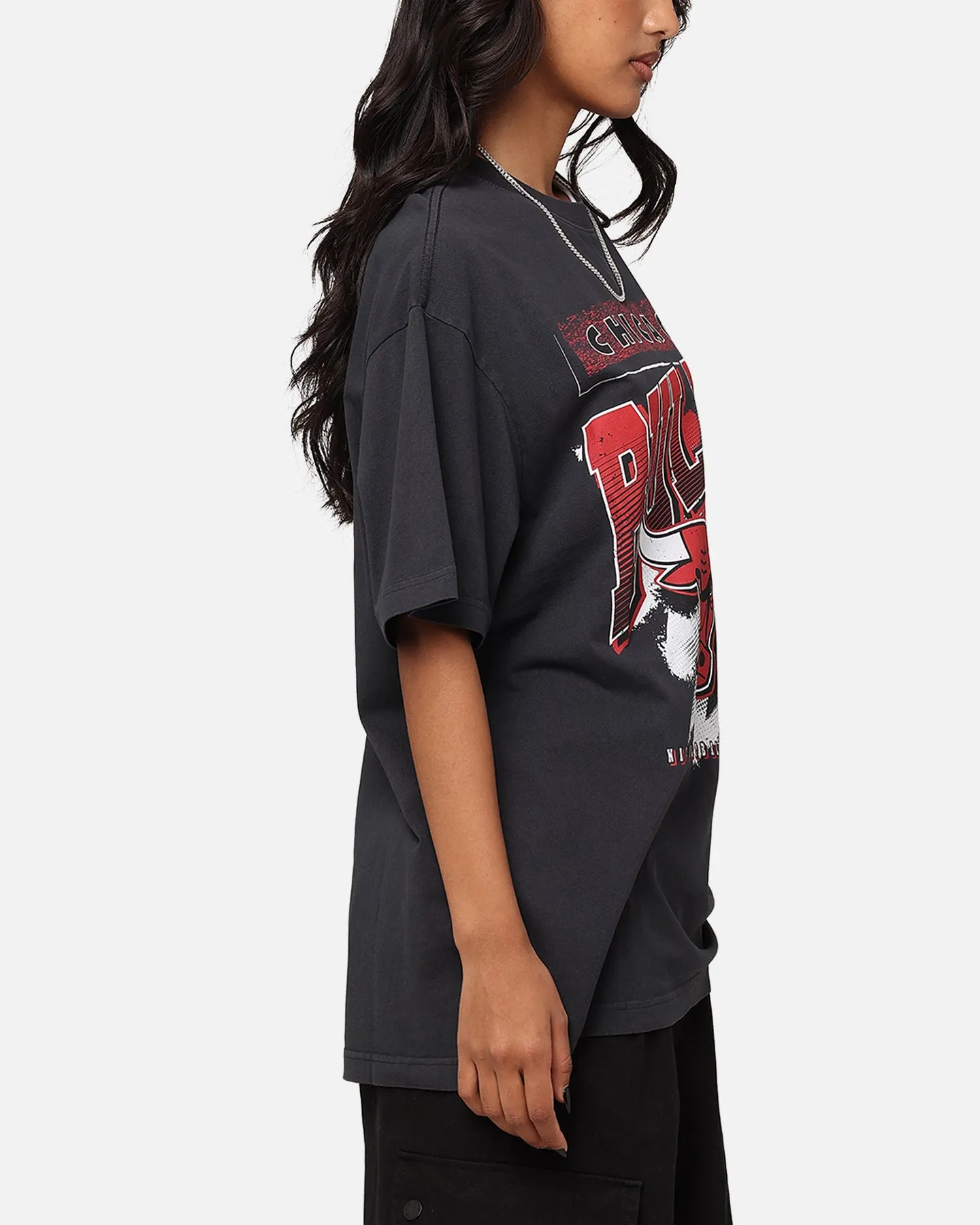 Mitchell & Ness Chicago Bulls Brush Off 2.0 T-Shirt Faded Black