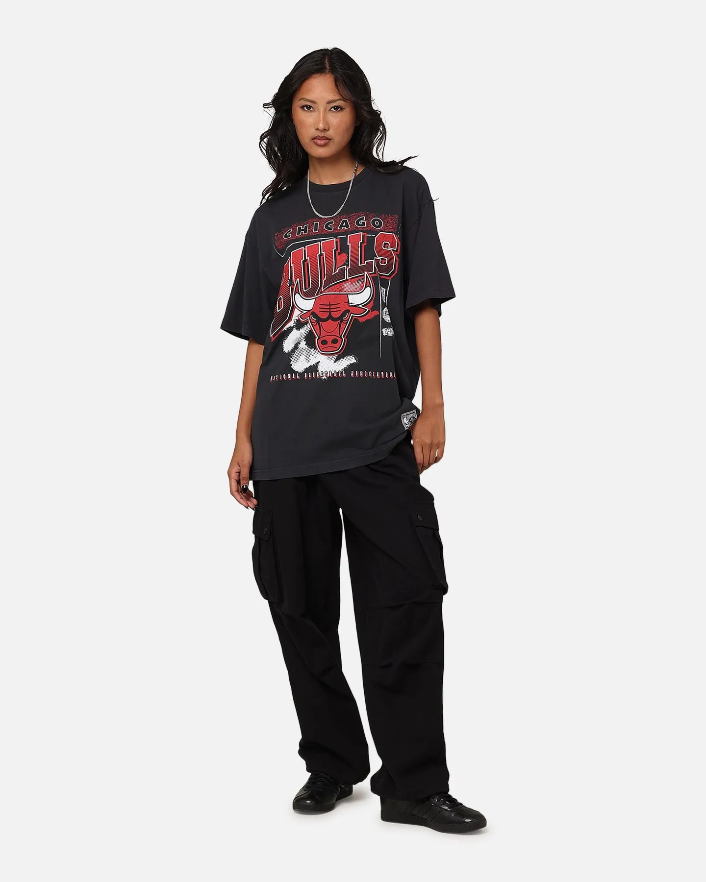 Mitchell & Ness Chicago Bulls Brush Off 2.0 T-Shirt Faded Black