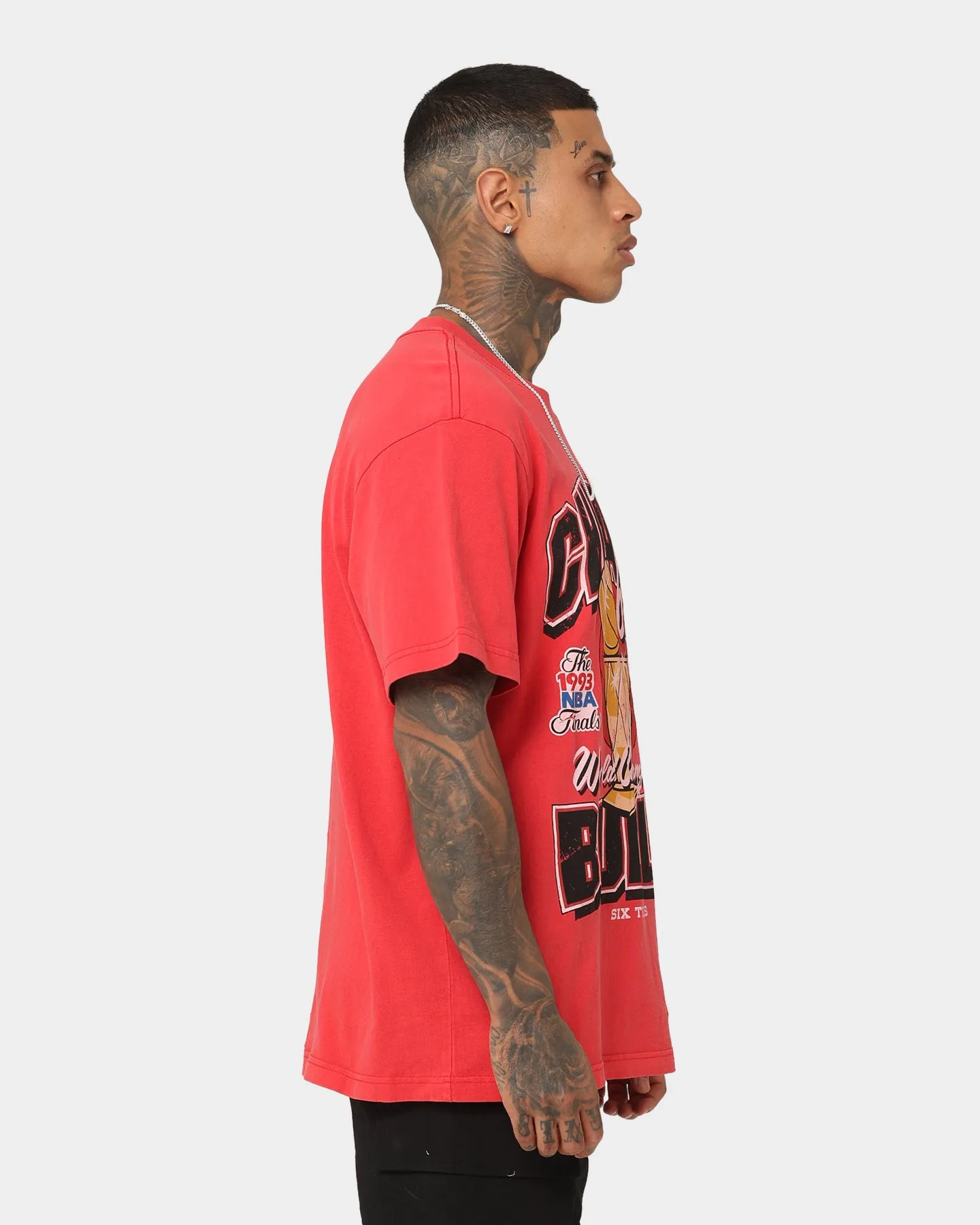 Mitchell & Ness Chicago Bulls Champion History Vintage T-Shirt Faded Red