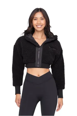 Mono B Cropped Sherpa Jacket KJ-A09110