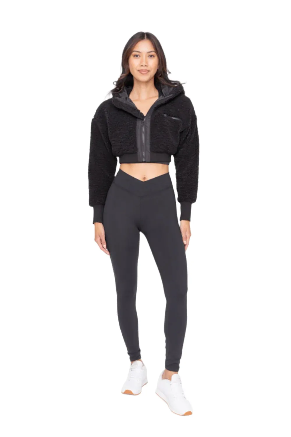 Mono B Cropped Sherpa Jacket KJ-A09110