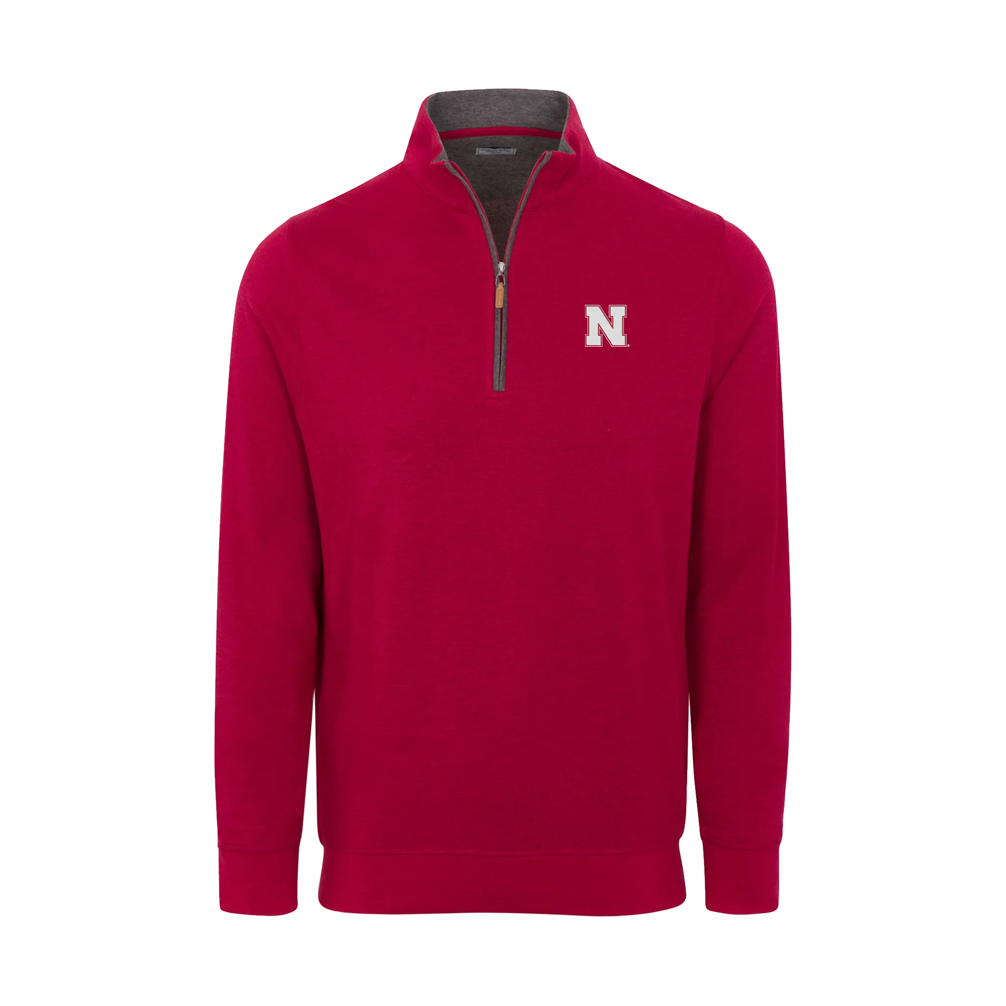 Nebraska Red Heather Cloud Cotton Quarter Zip Pullover