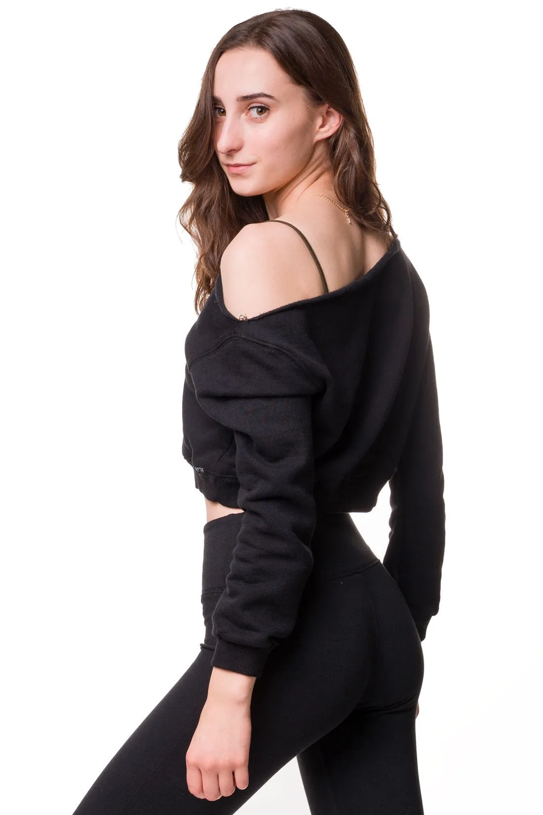 Off the Shoulder Crop Sweatshirt