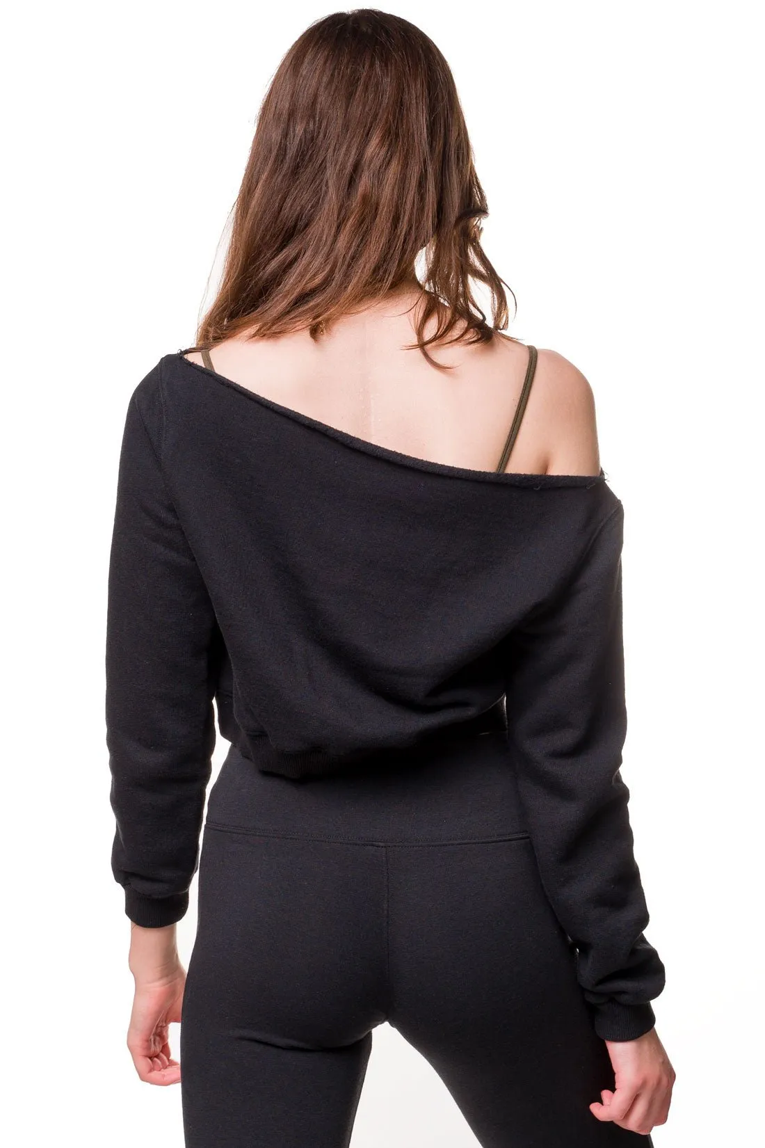 Off the Shoulder Crop Sweatshirt
