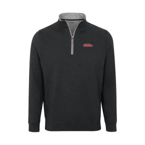 Ole Miss Charcoal Heather Cloud Cotton Quarter Zip Pullover