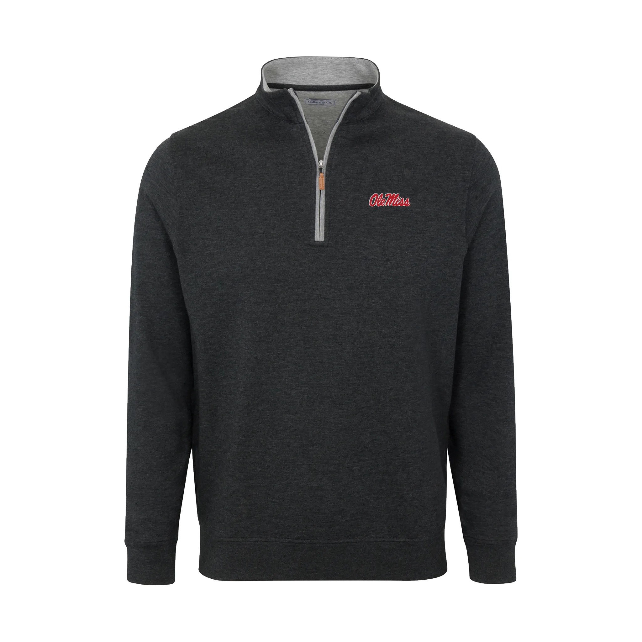 Ole Miss Charcoal Heather Cloud Cotton Quarter Zip Pullover