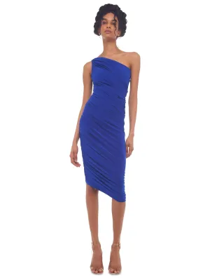 One Shoulder Blue Dress