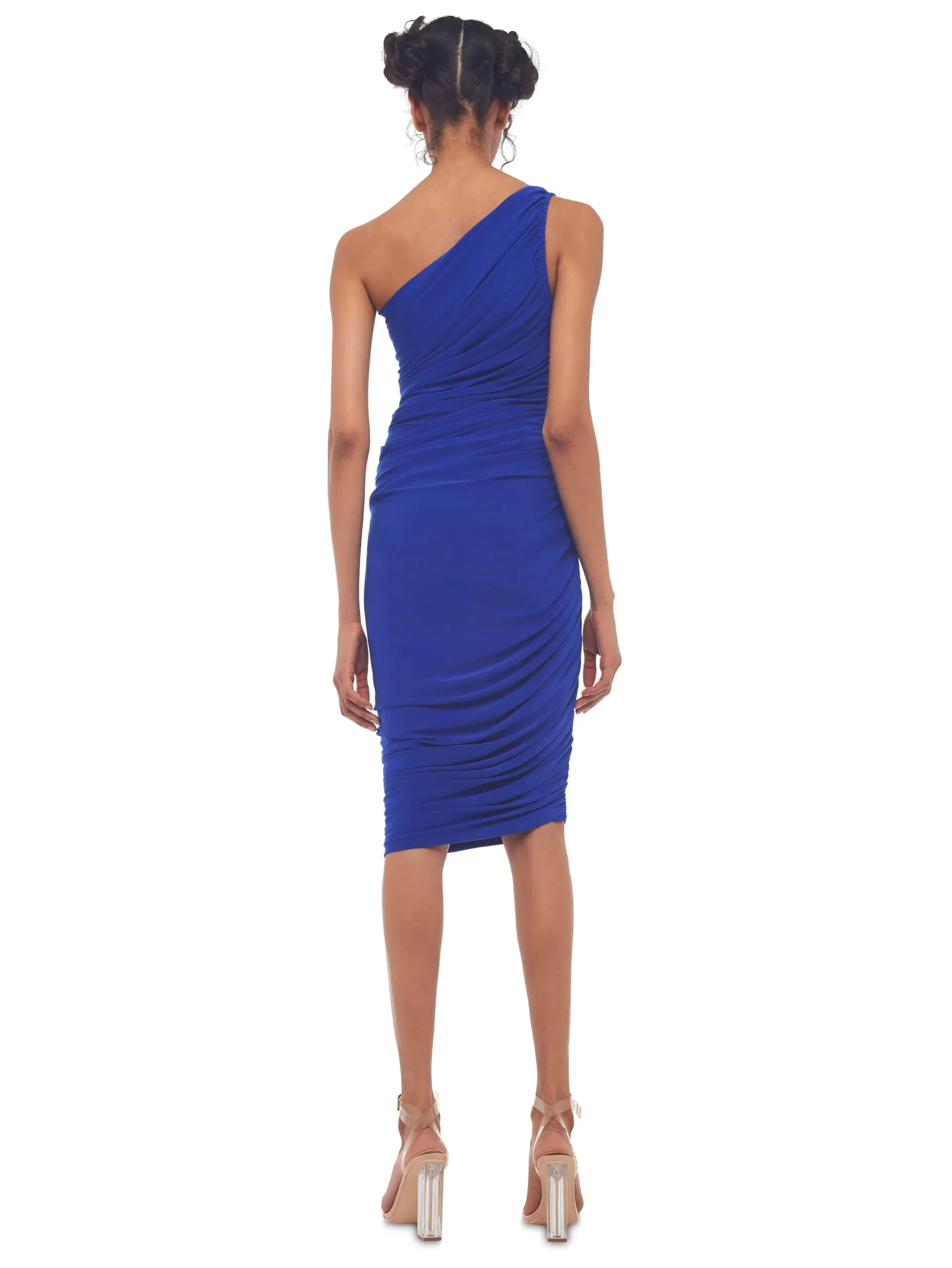 One Shoulder Blue Dress