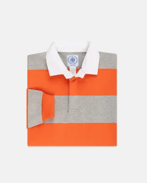 ORANGE/GREY CLASSIC STRIPE RUGBY SHIRT