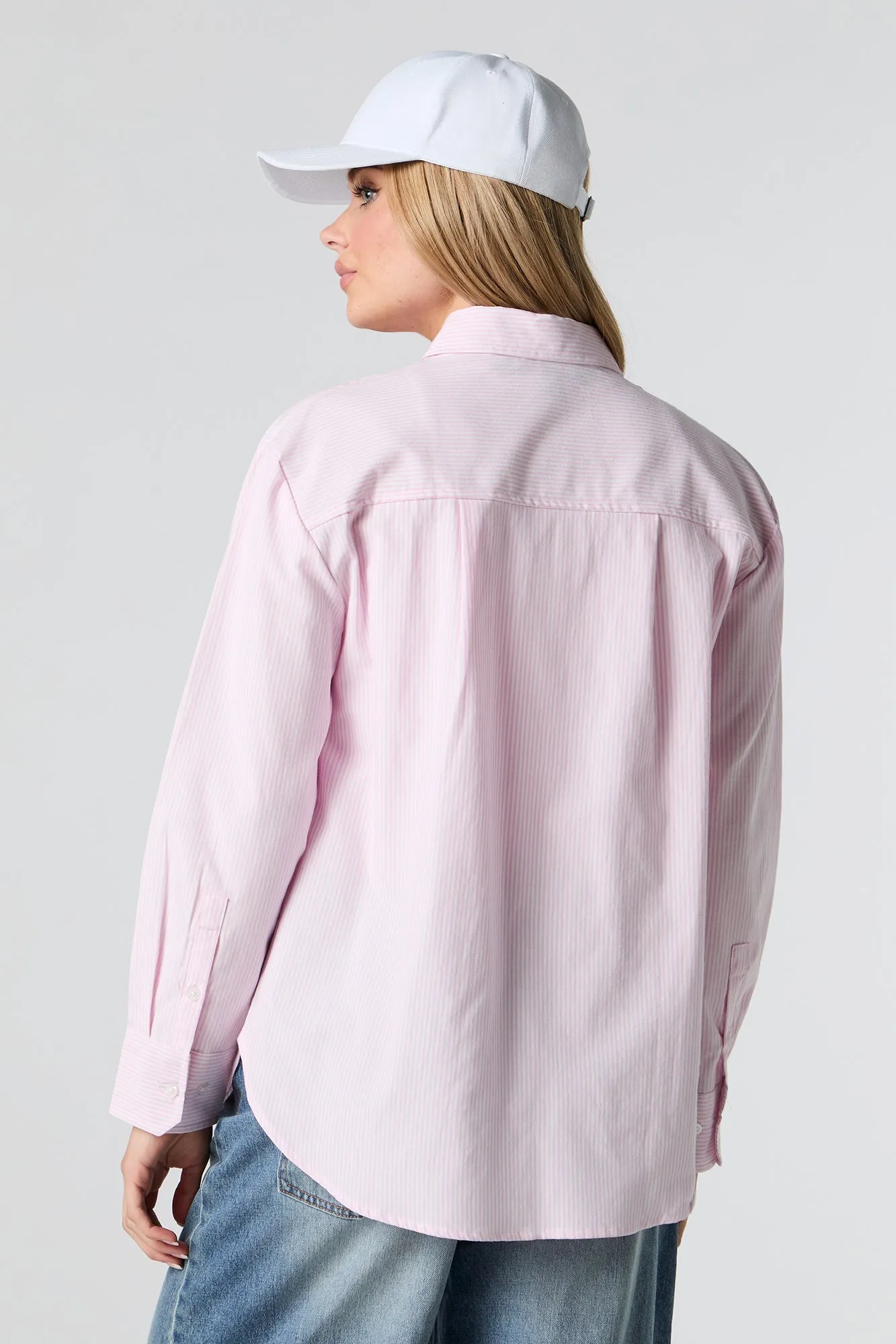 Oversized Long Sleeve Button-Up Top