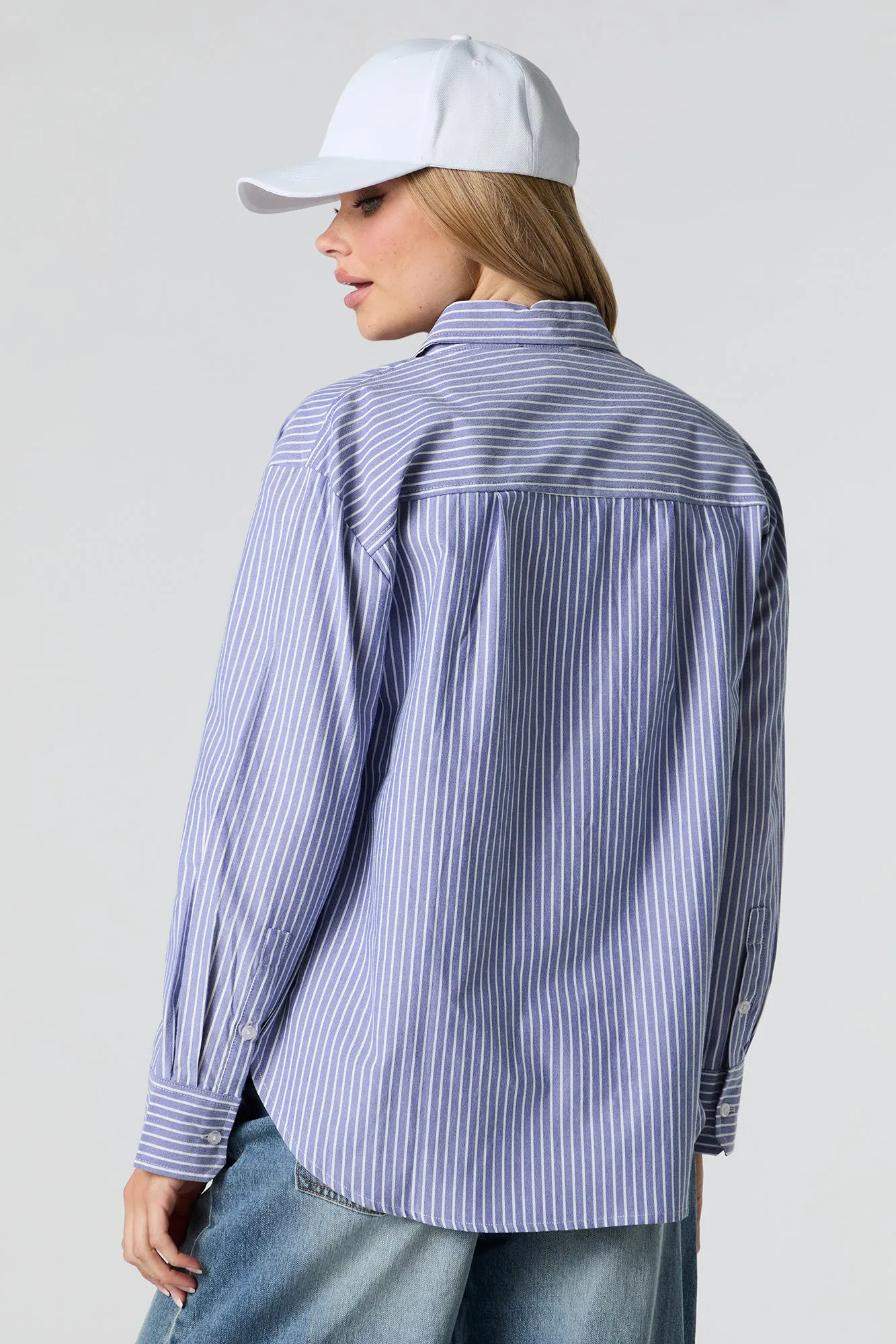 Oversized Long Sleeve Button-Up Top