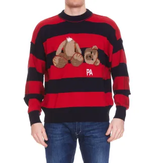 Palm Angels Striped Crewneck Jumper