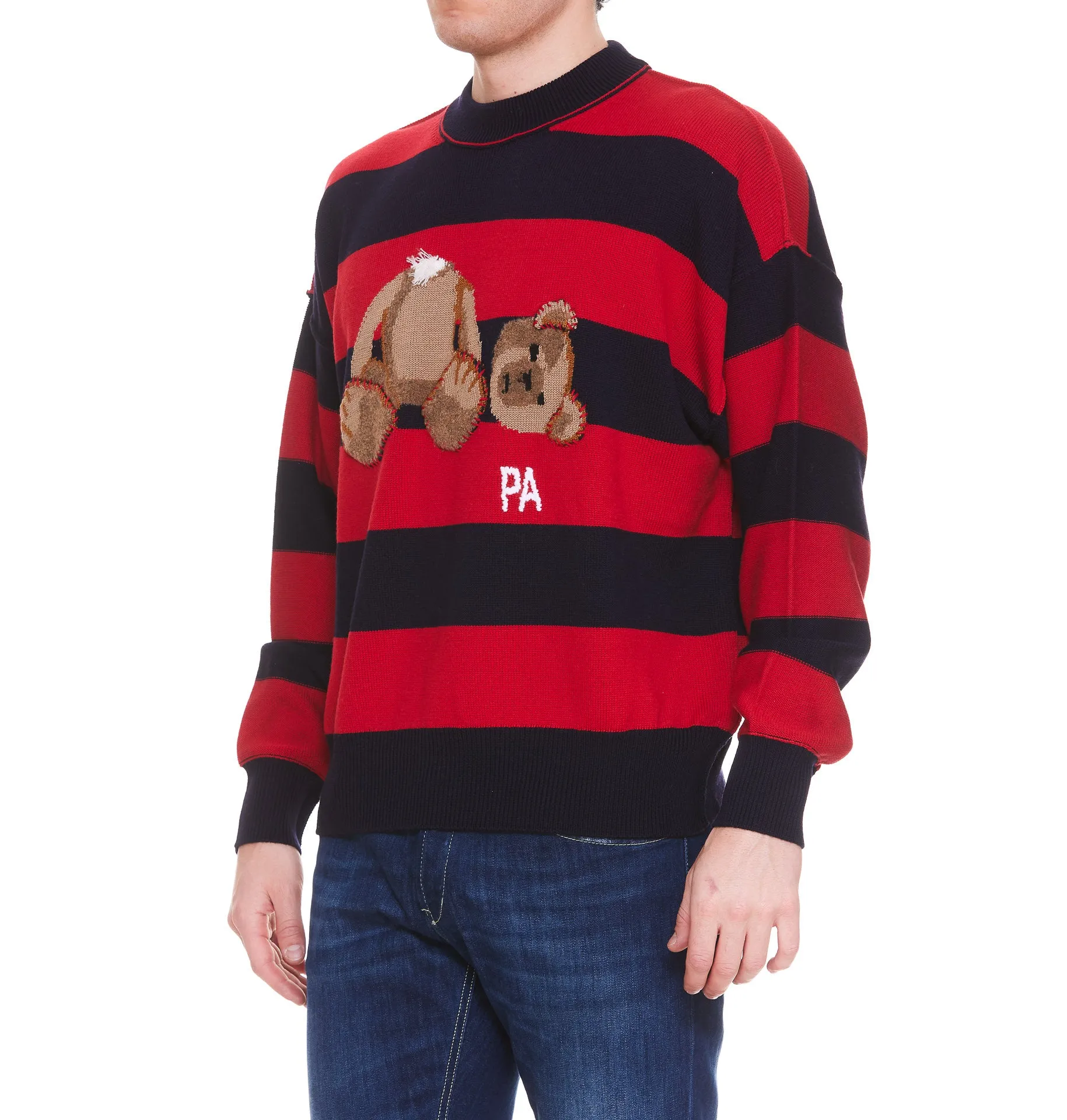 Palm Angels Striped Crewneck Jumper