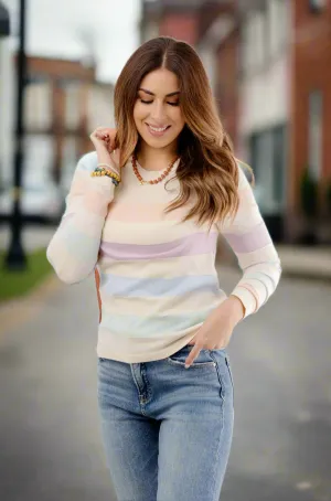 Pastel Striped Sweater Tee
