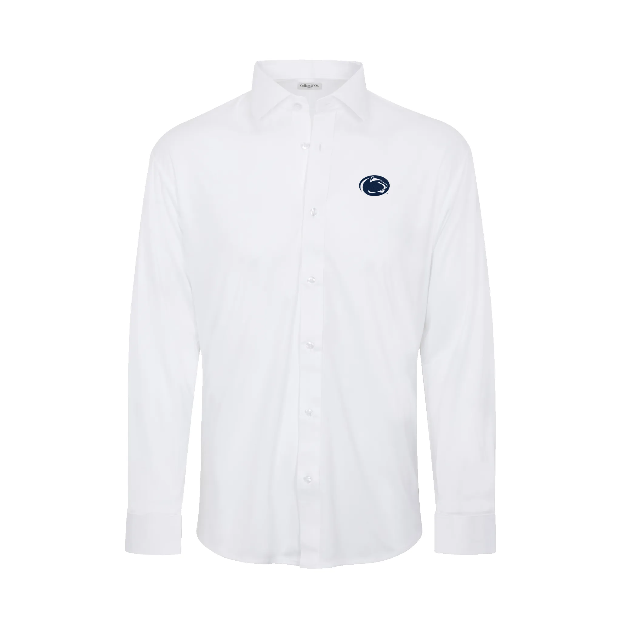 Penn State Quattro Flex Dress Shirt with Semi-Spread Collar White