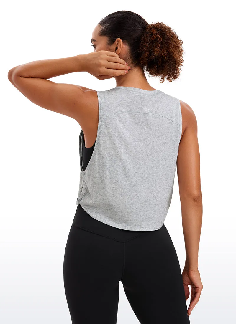 Pima Cotton Crop Tank Deep Armhole