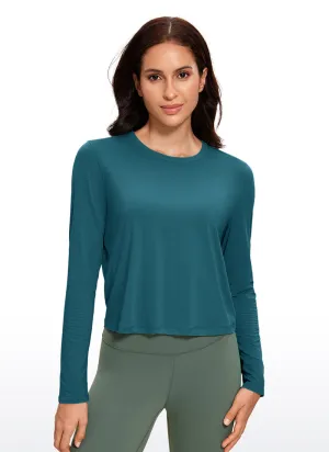 Pima Cotton Cropped Long Sleeve Classic Fit
