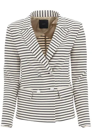 Pinko Double Breasted Horizontal Striped Blazer