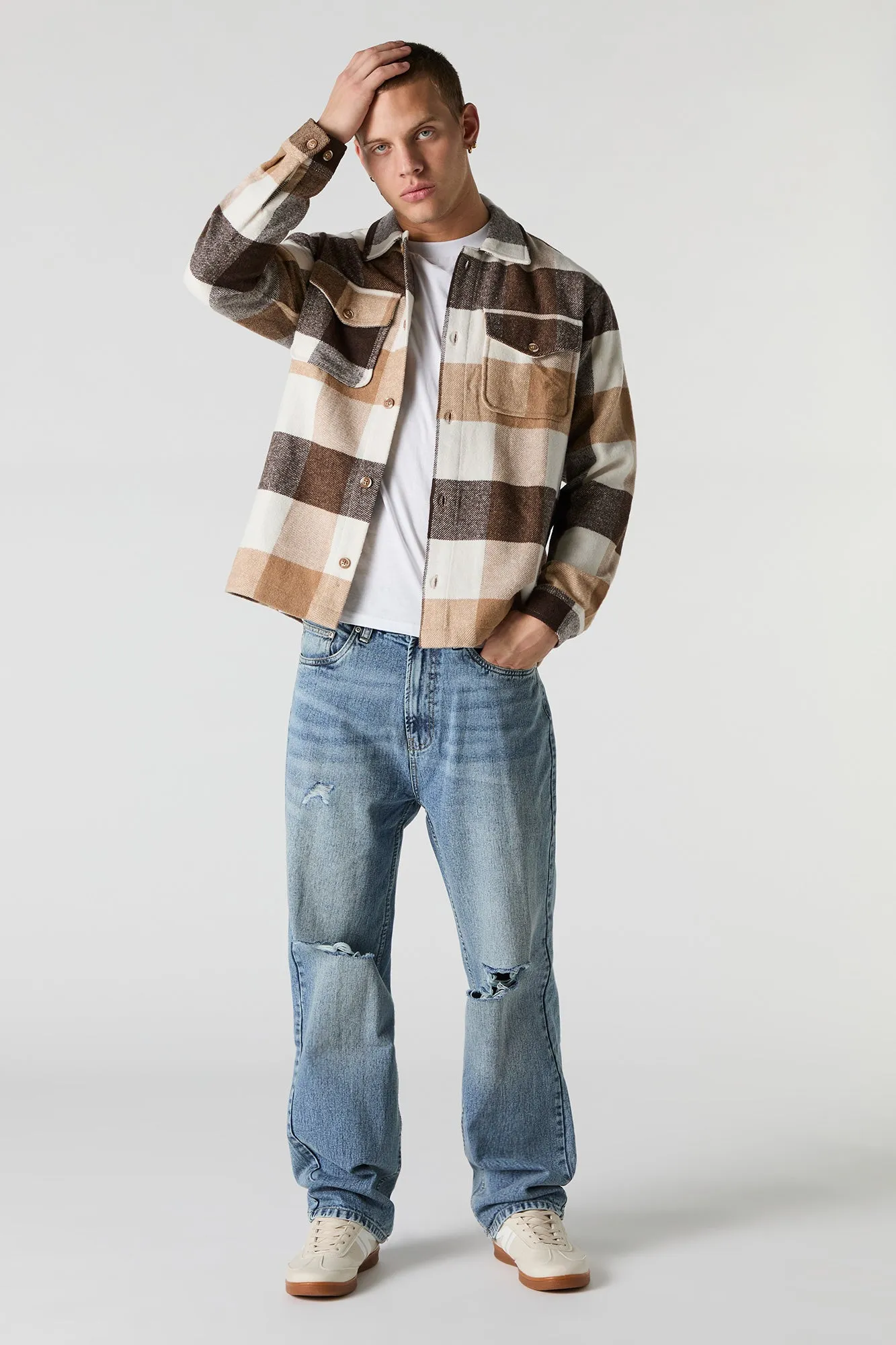 Plaid Button-Up Top