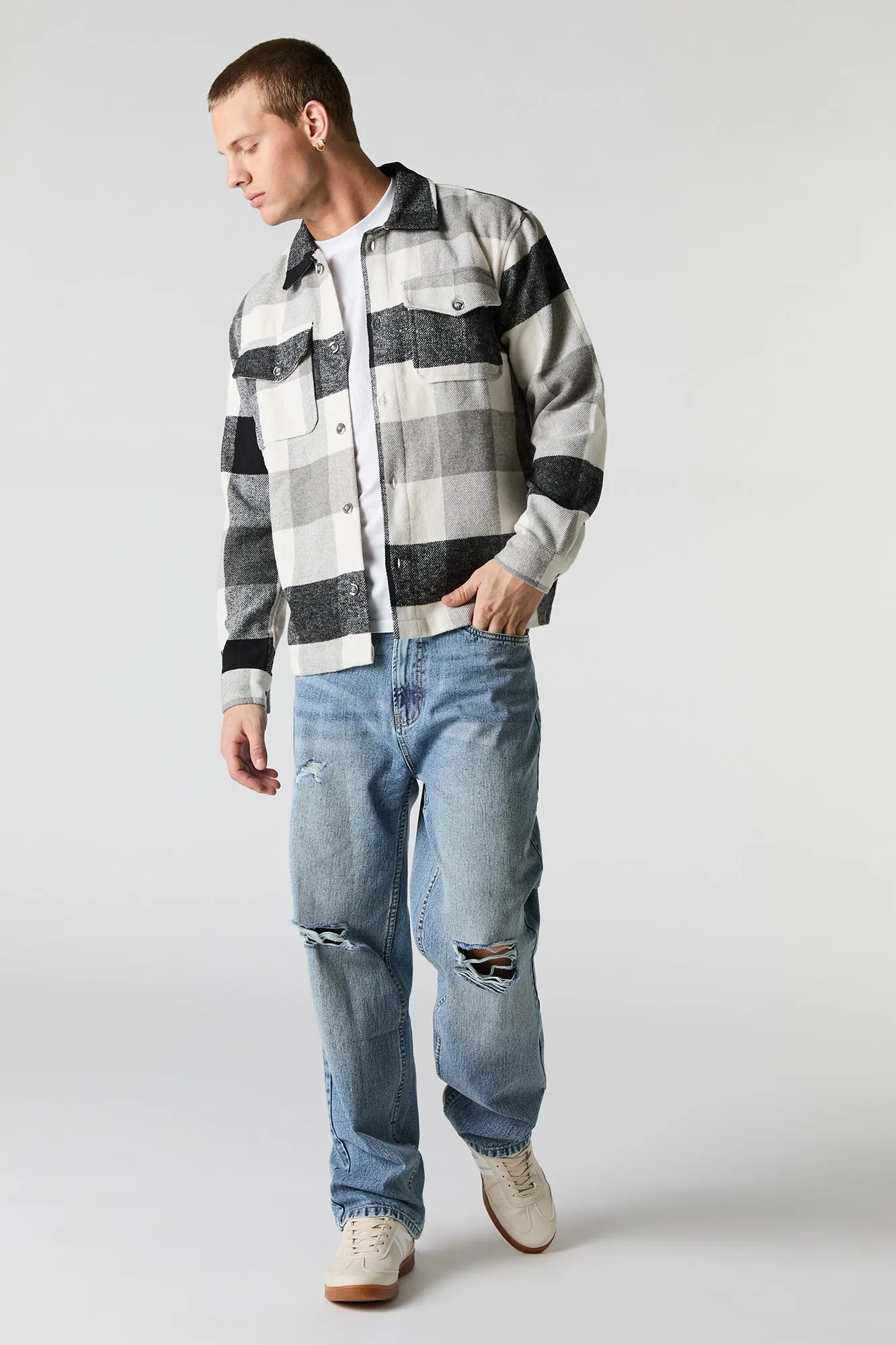 Plaid Button-Up Top