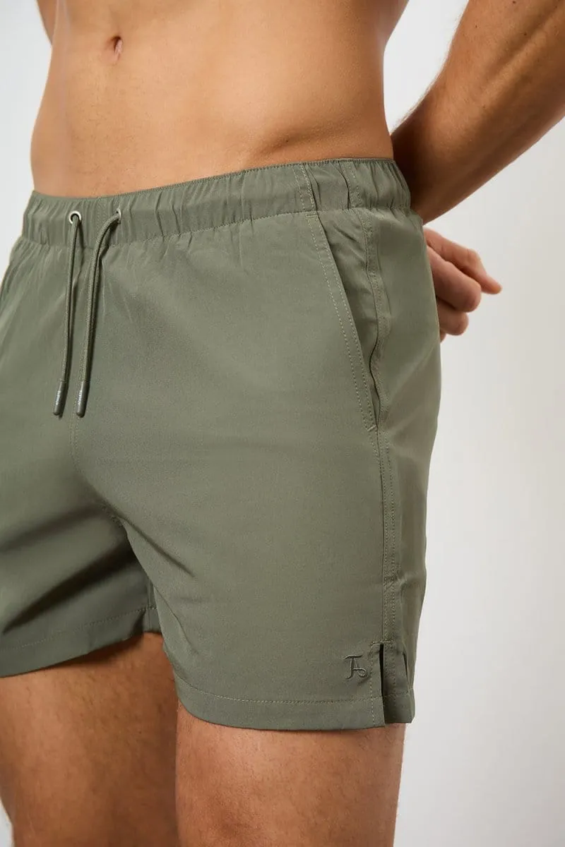 Plain Swim Short in Khaki