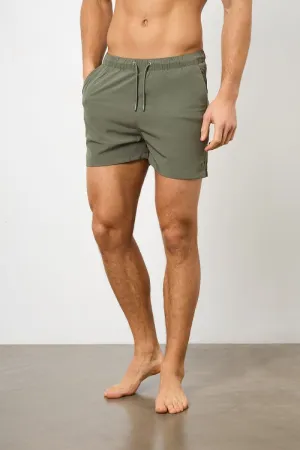 Plain Swim Short in Khaki