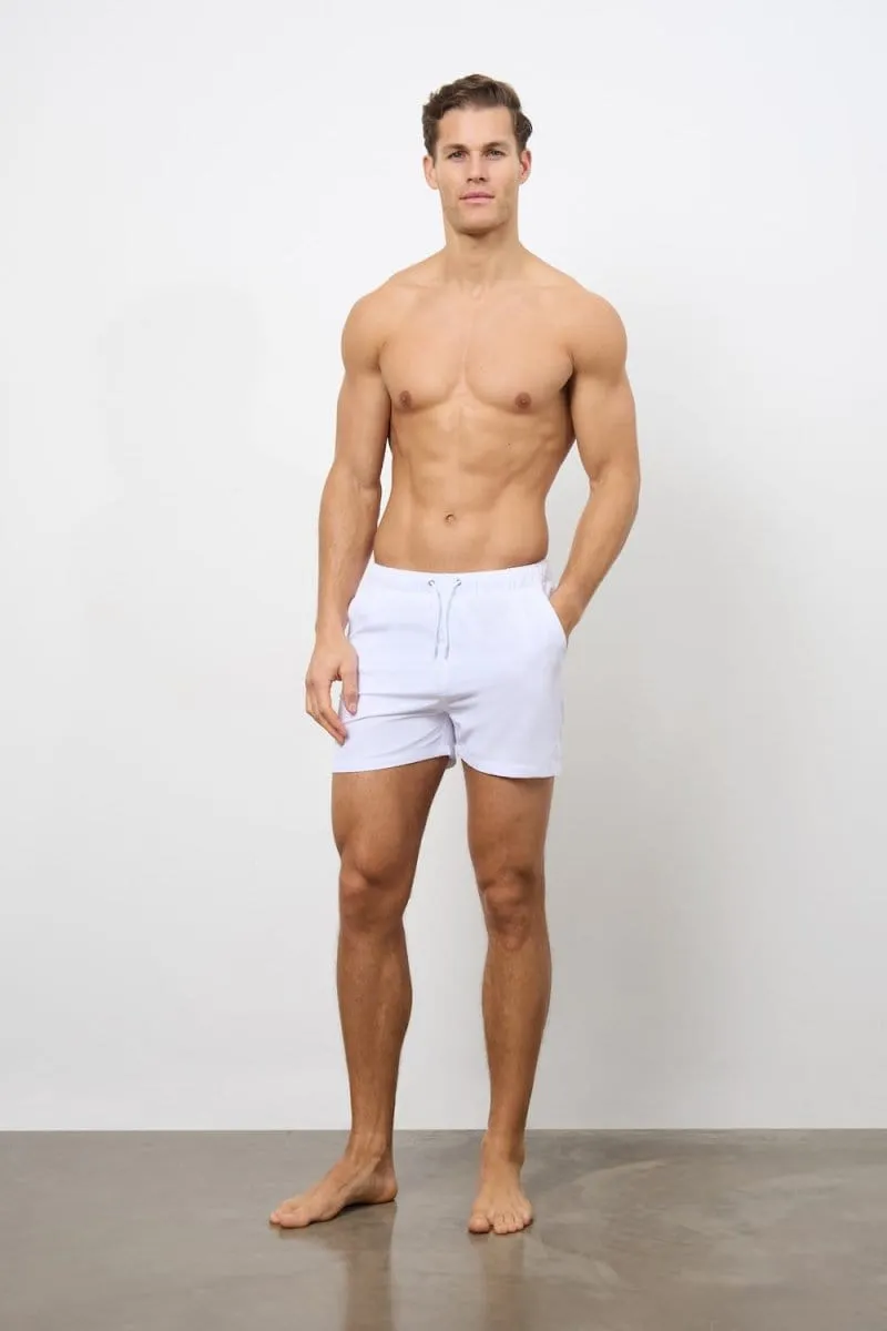Plain Swim Short in White