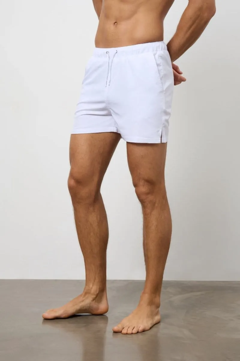 Plain Swim Short in White
