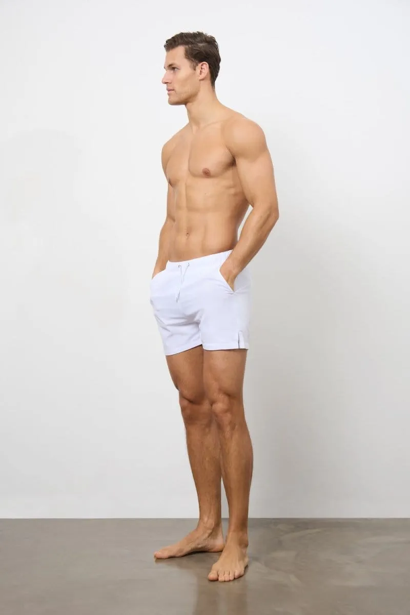 Plain Swim Short in White