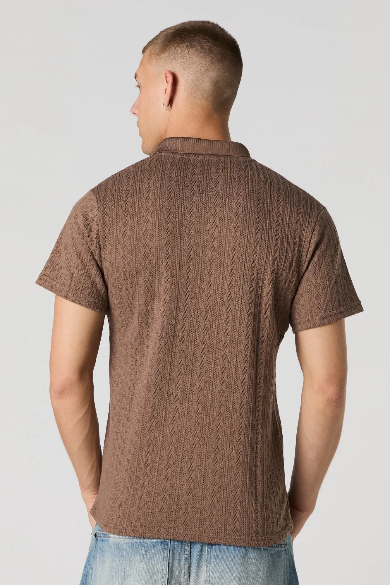 Polo en tricot torsadé