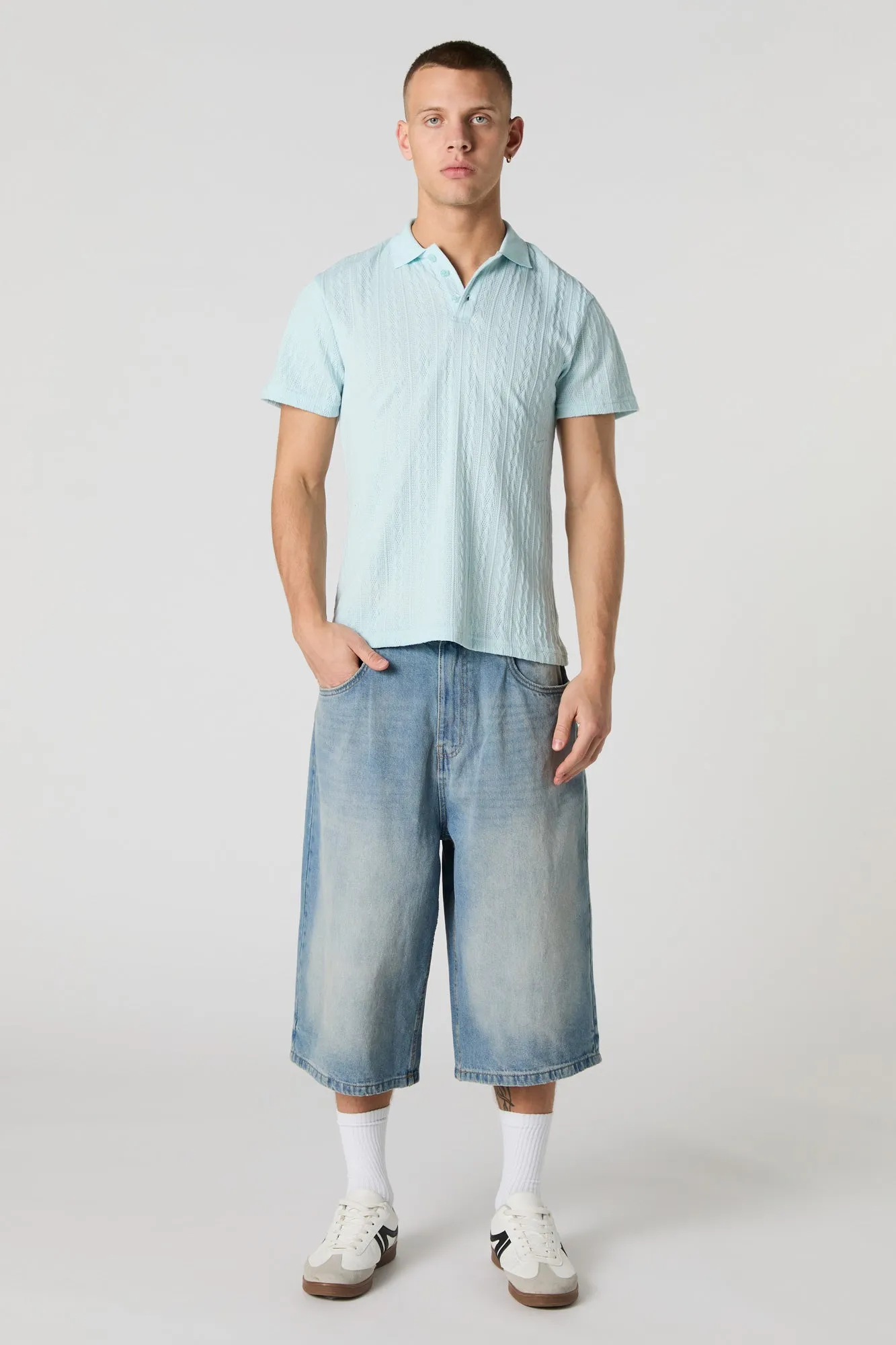 Polo en tricot torsadé