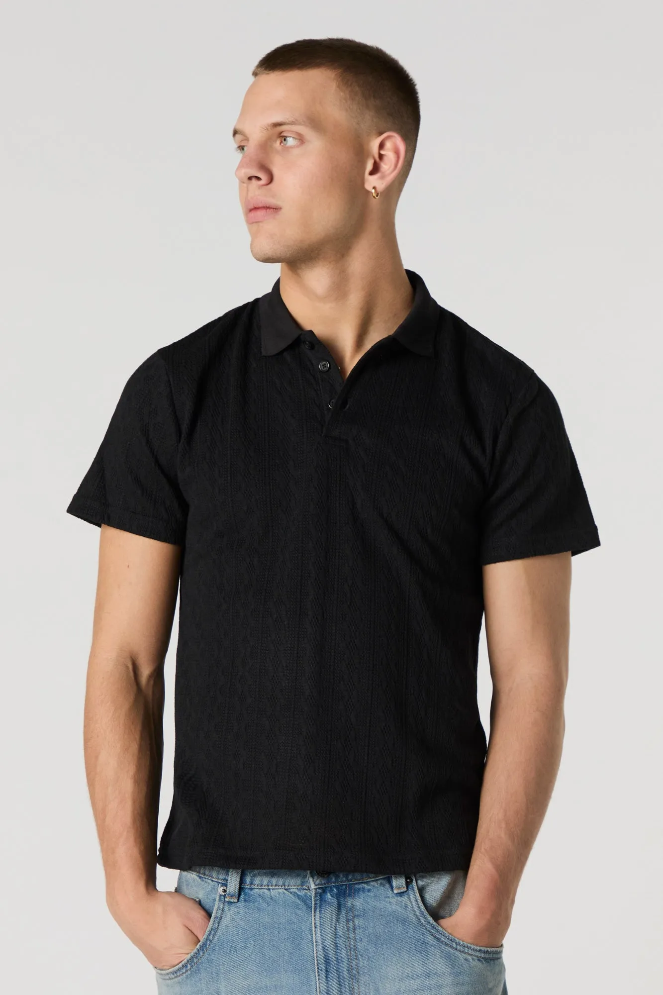 Polo en tricot torsadé