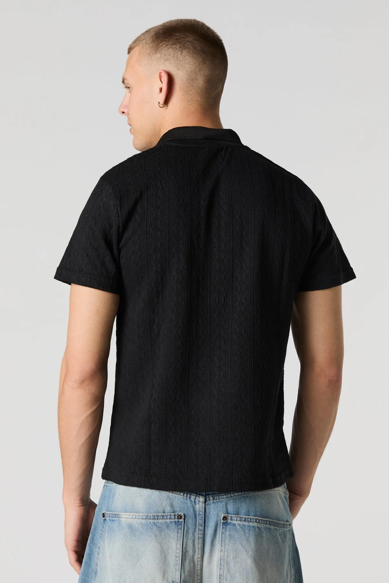 Polo en tricot torsadé