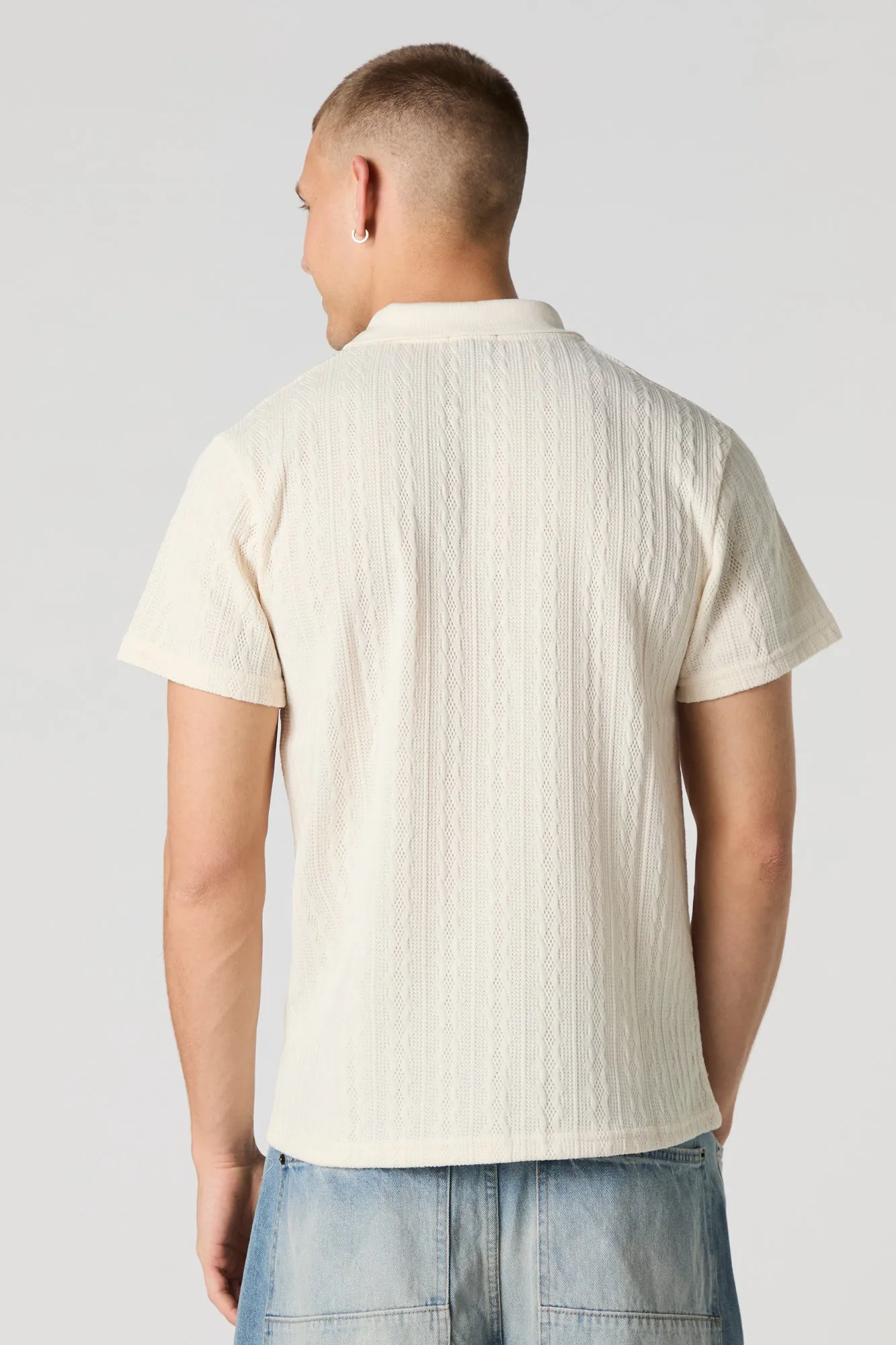 Polo en tricot torsadé