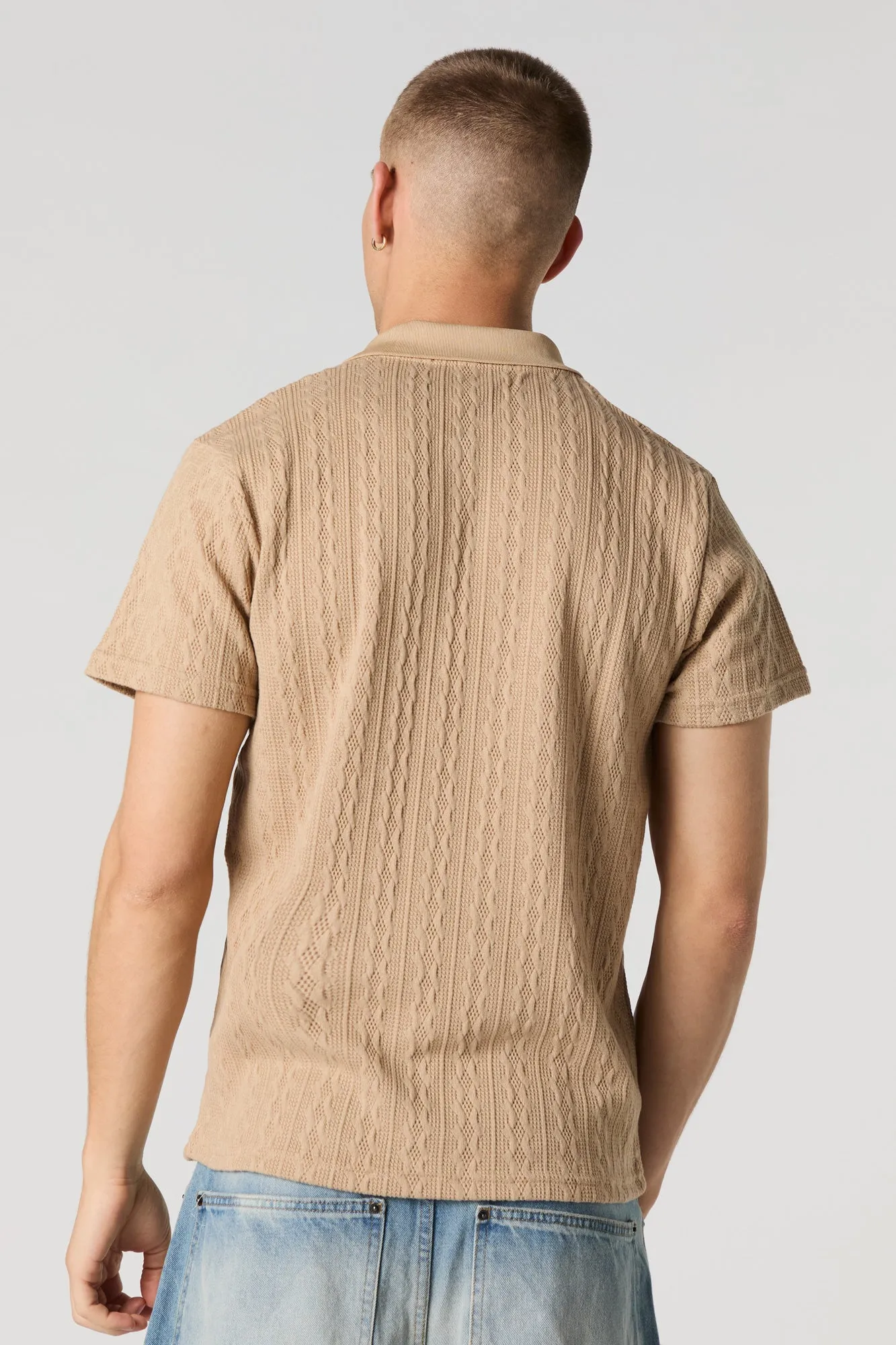 Polo en tricot torsadé