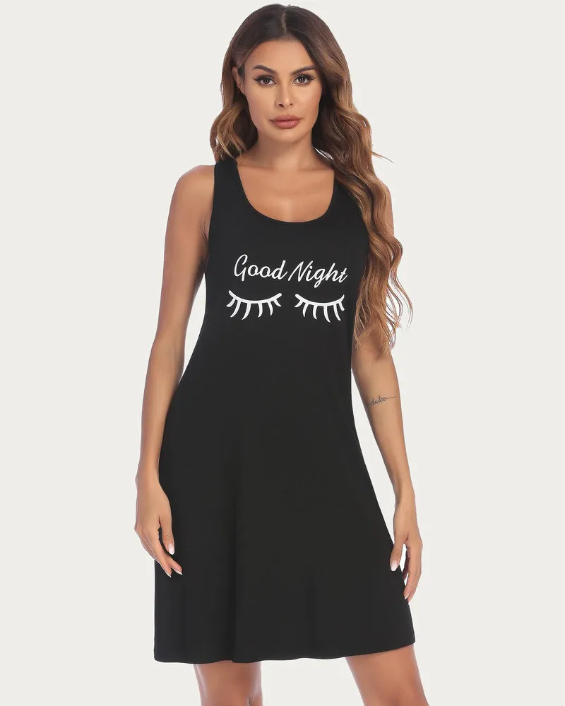 Print Chemise Racerback Night Dress