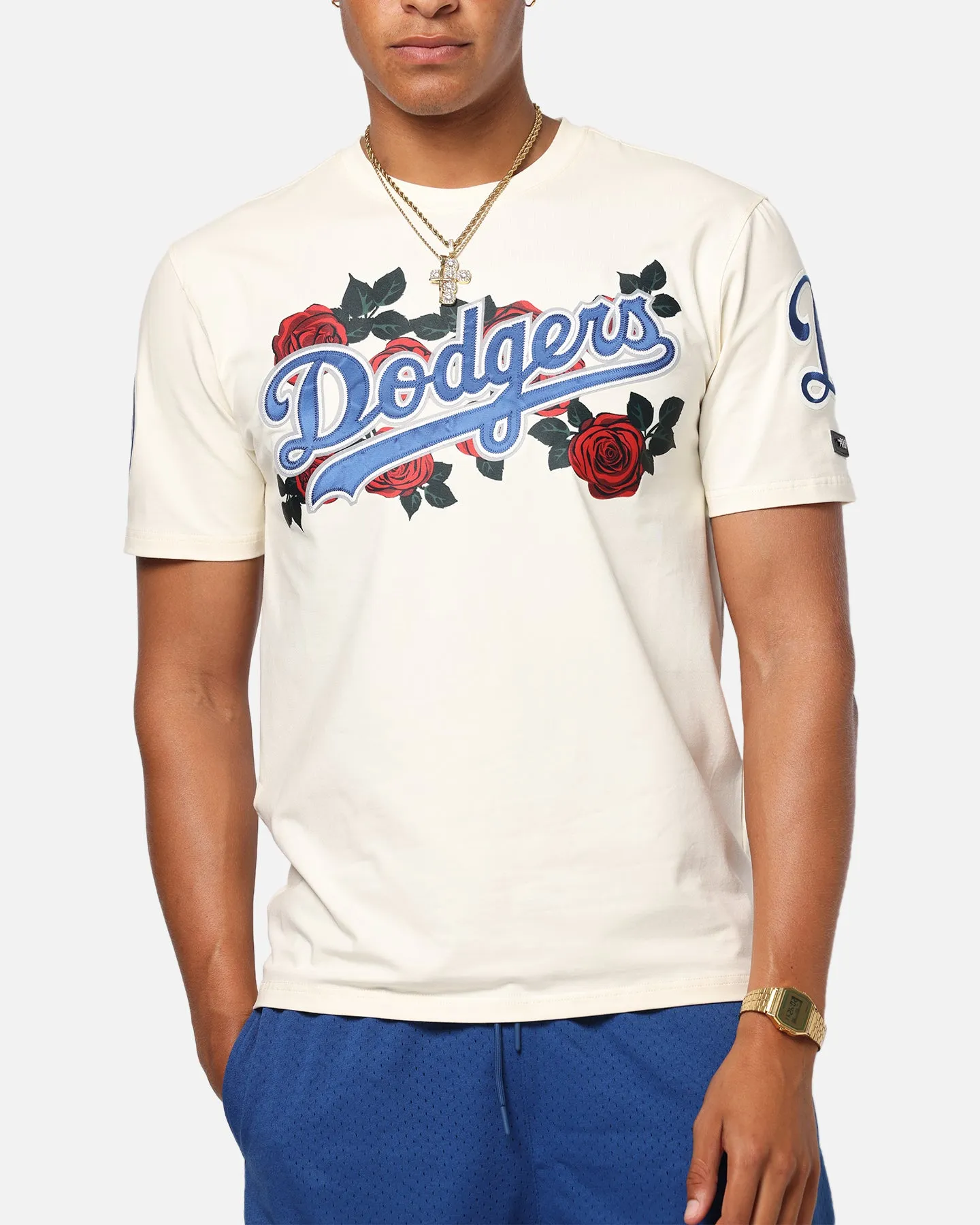 Pro Standard Los Angeles Dodgers Roses T-Shirt Eggshell