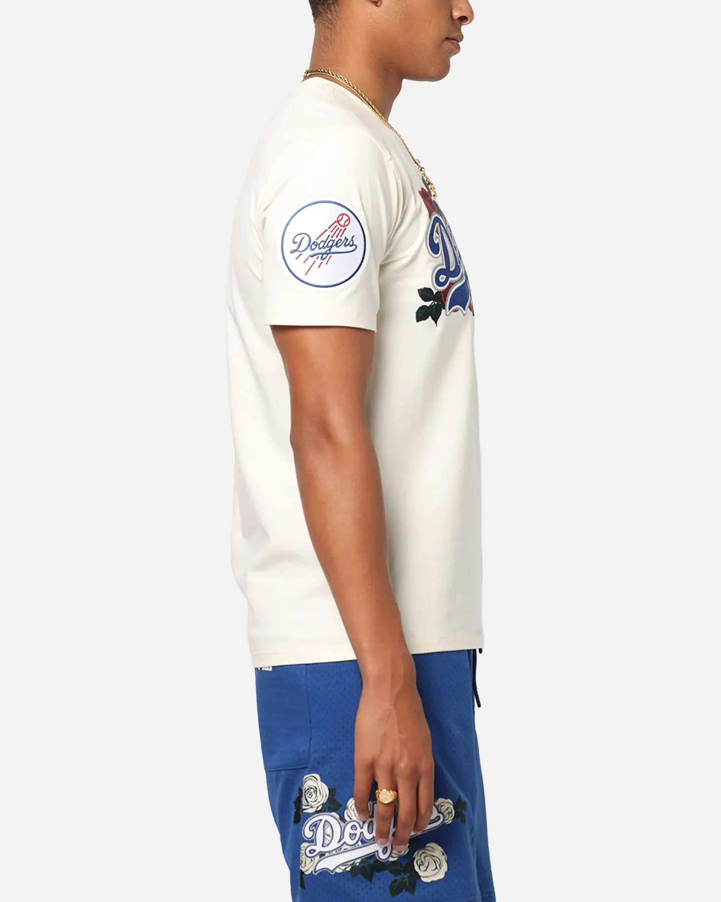 Pro Standard Los Angeles Dodgers Roses T-Shirt Eggshell