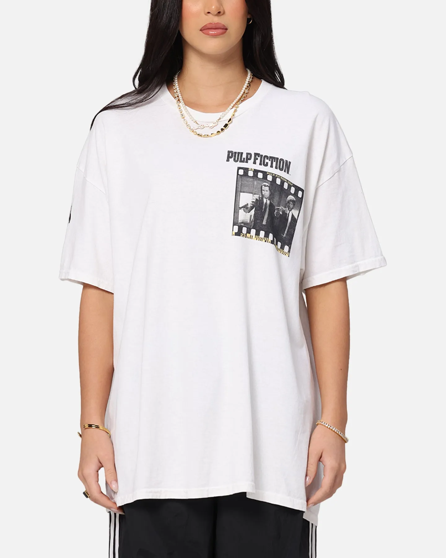 Pulp Fiction Montage T-Shirt White Vintage