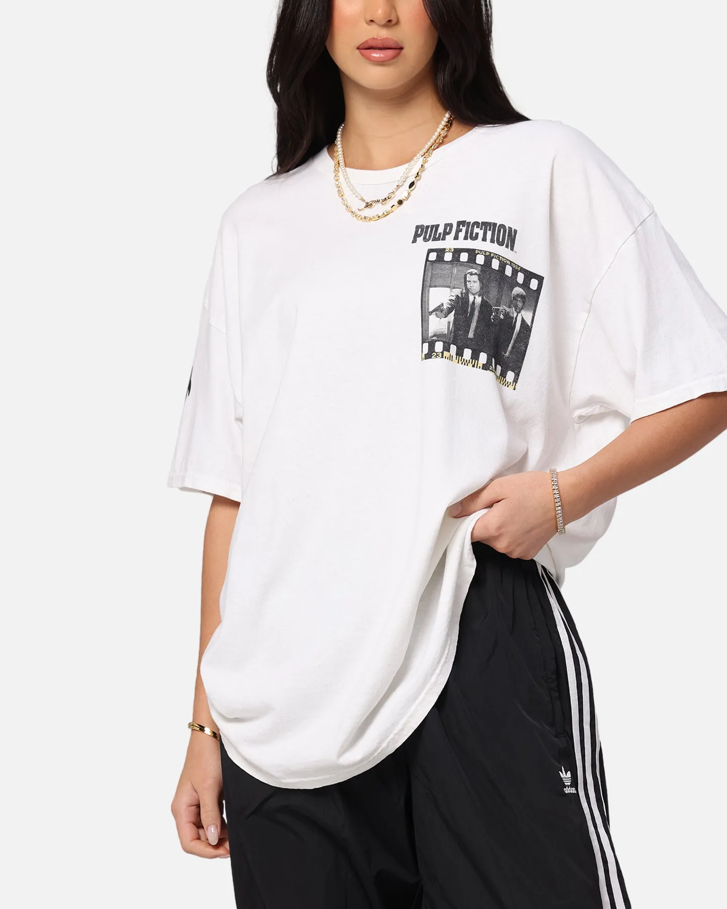 Pulp Fiction Montage T-Shirt White Vintage