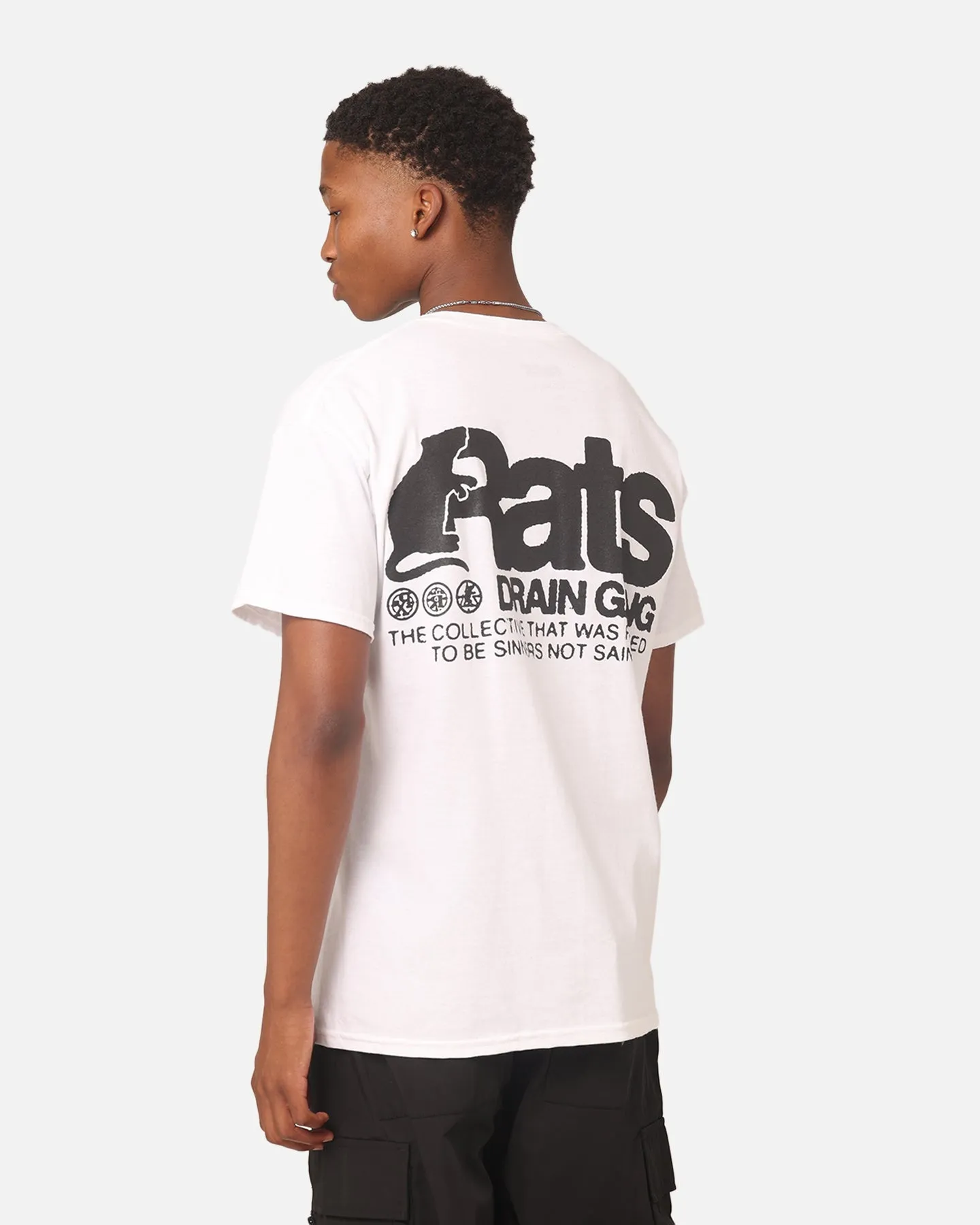 Rats Get Fat Drain Gang T-Shirt White