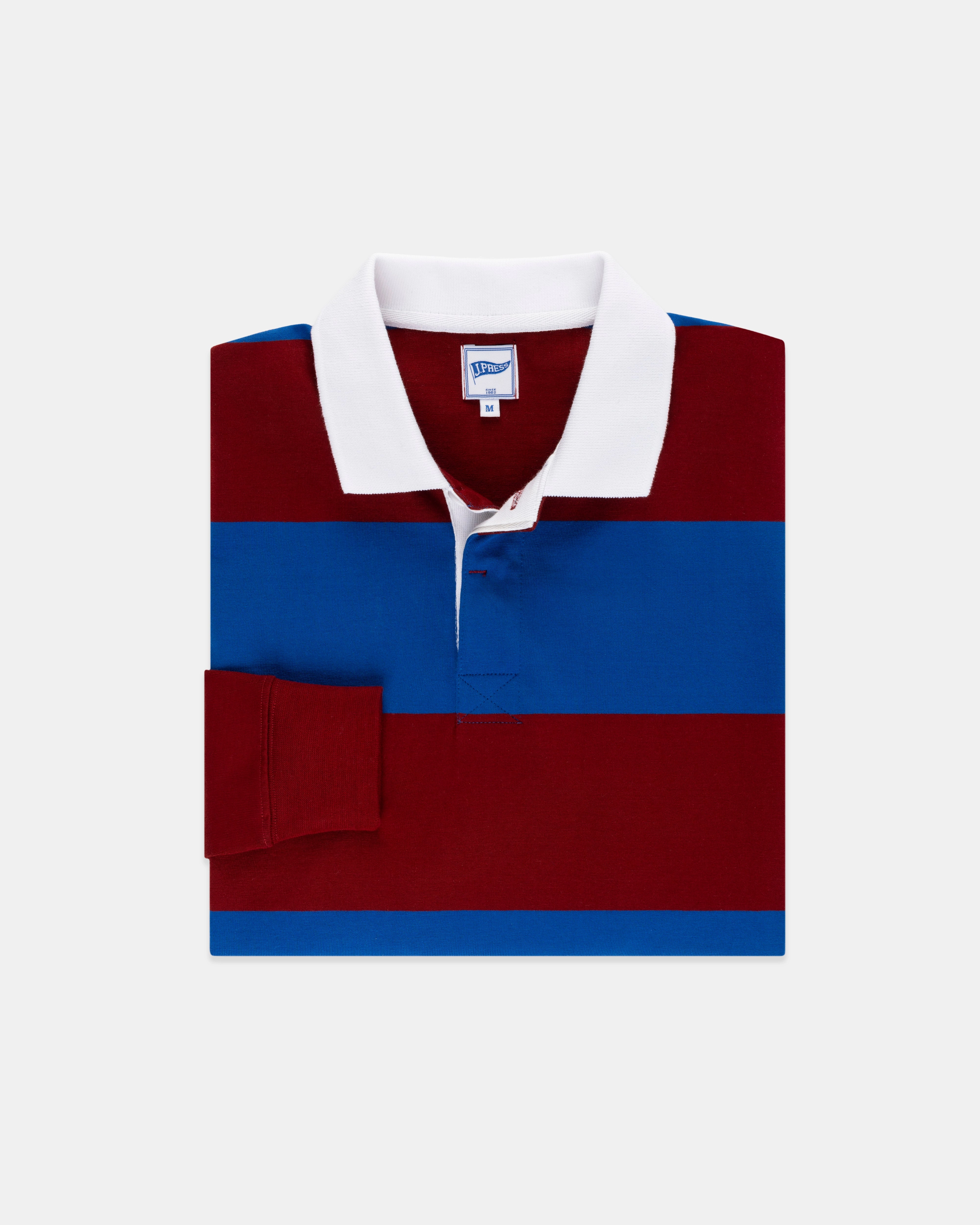 ROYAL BLUE/BURGUNDY STRIPE RUGBY SHIRT