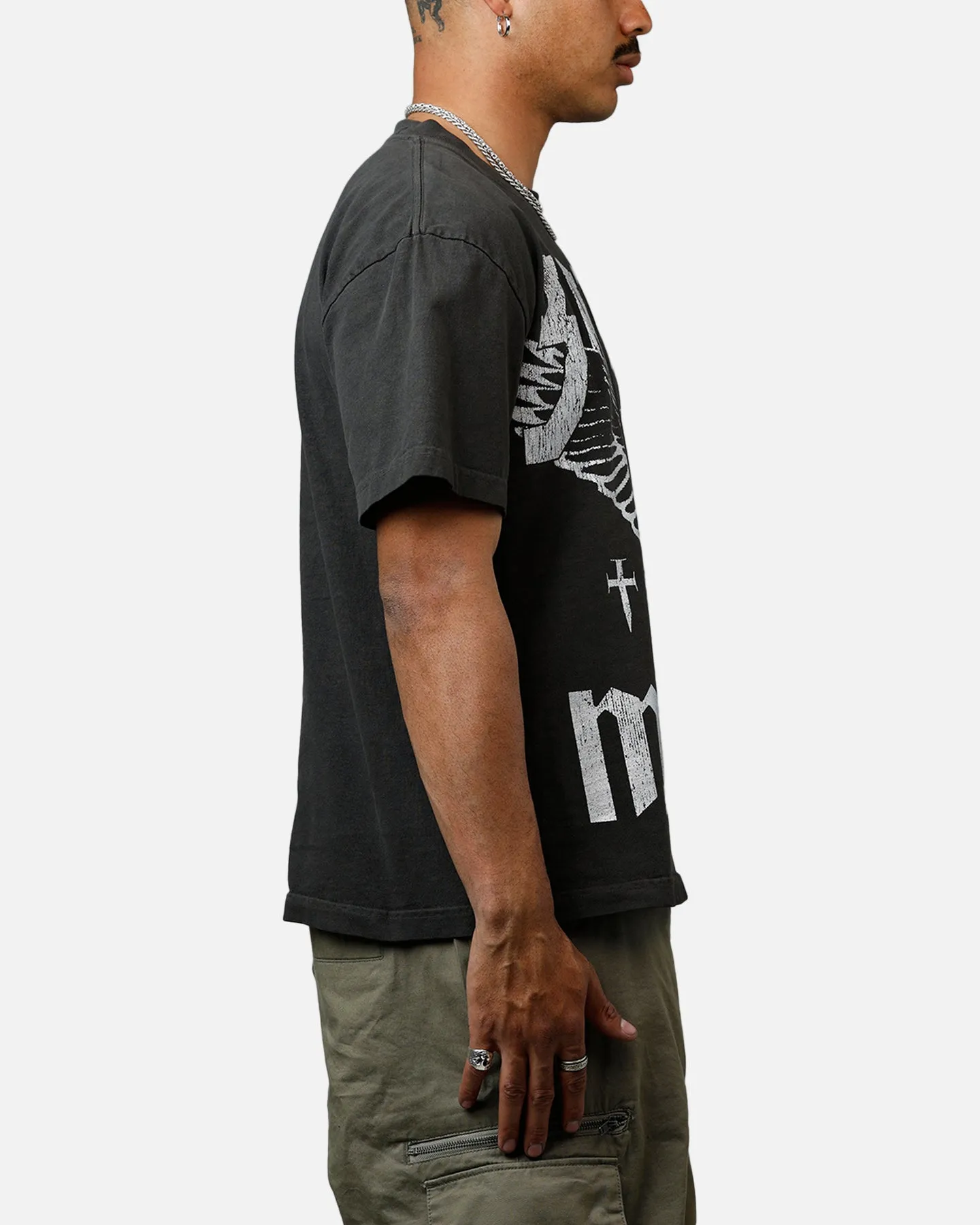 Saint Morta Ride Or Die Boxy T-Shirt Black Wash