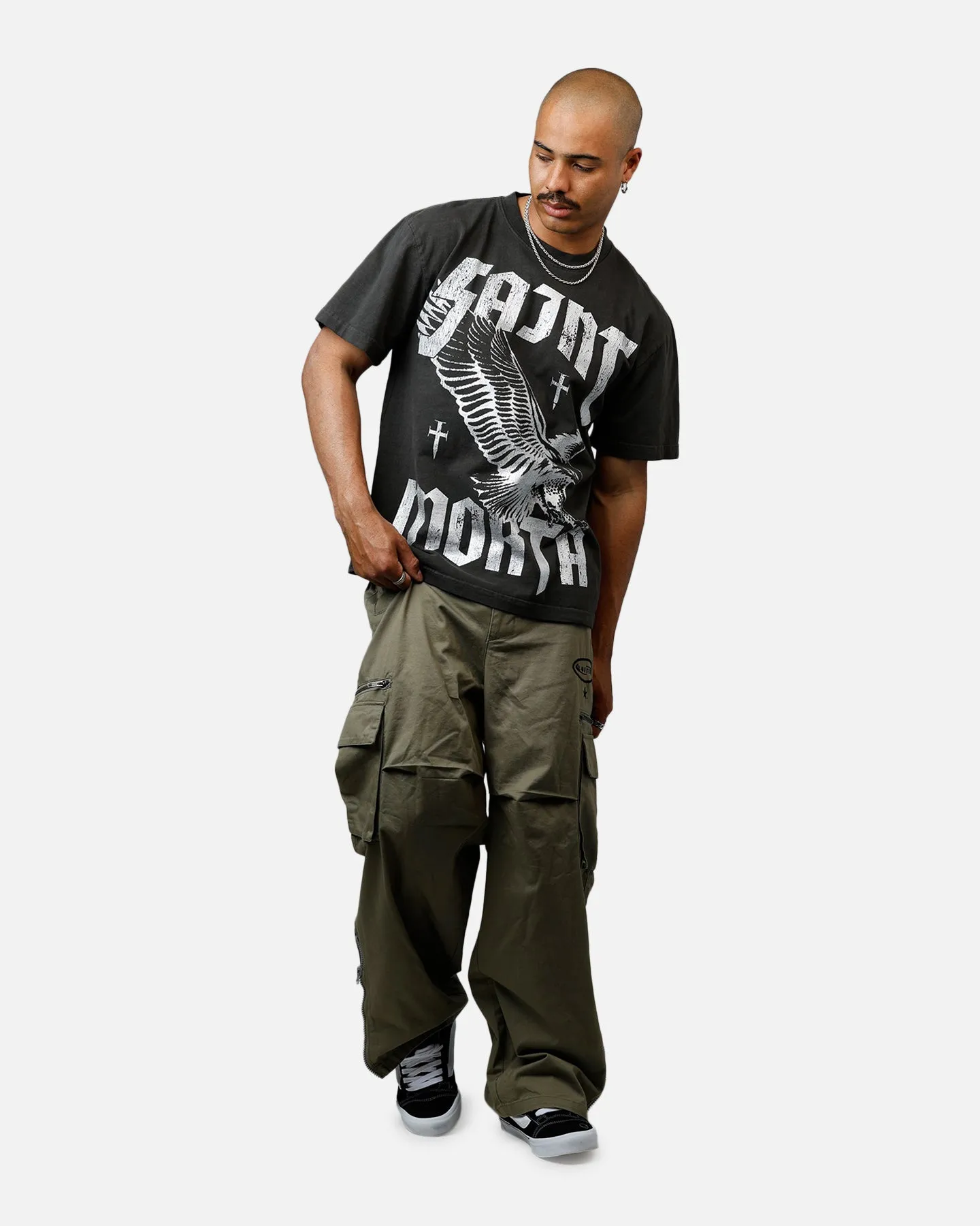 Saint Morta Ride Or Die Boxy T-Shirt Black Wash