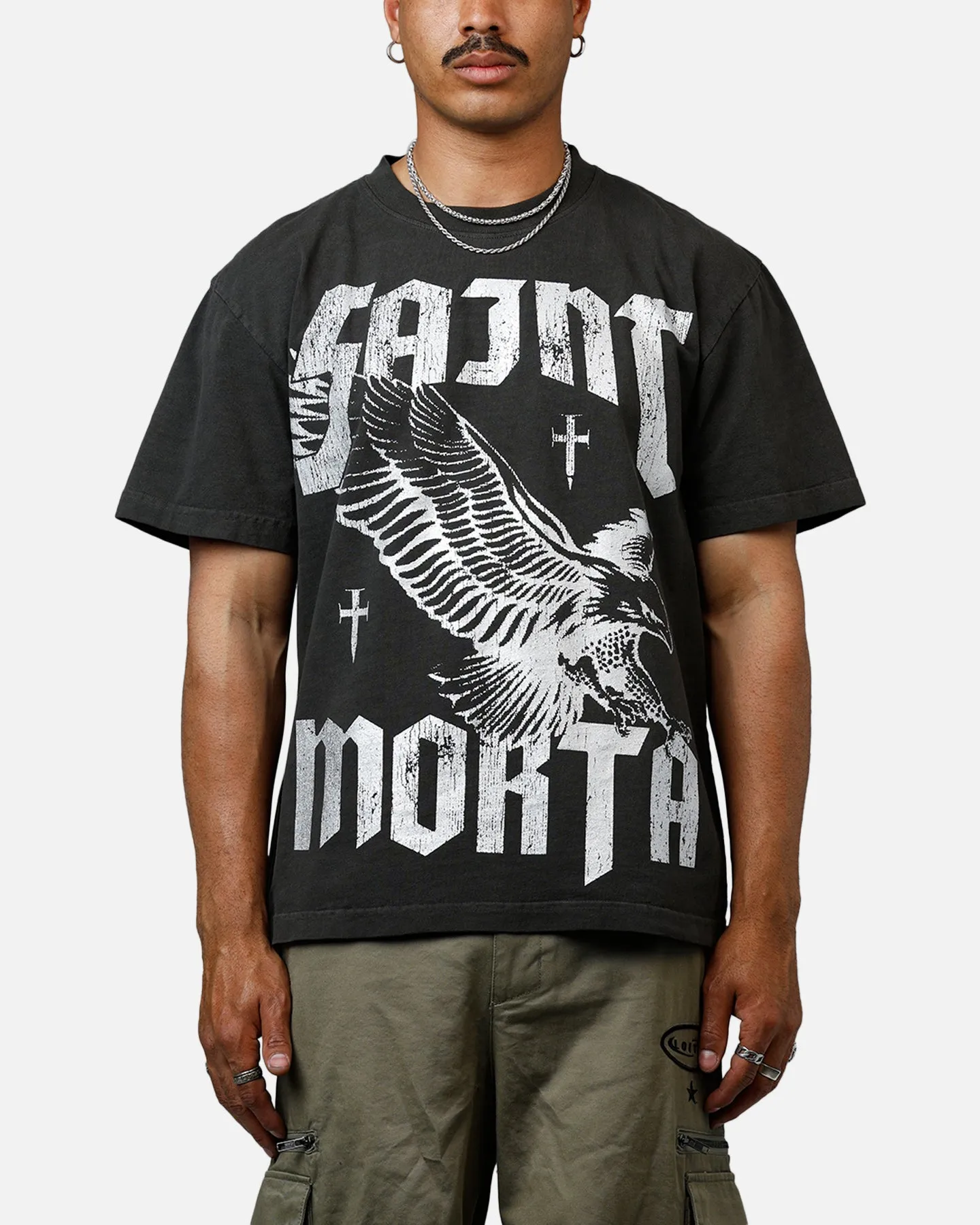 Saint Morta Ride Or Die Boxy T-Shirt Black Wash