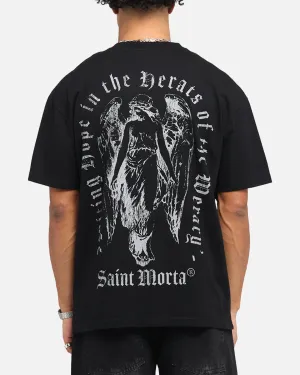 Saint Morta Weiry Hearts Boxy T-Shirt Black