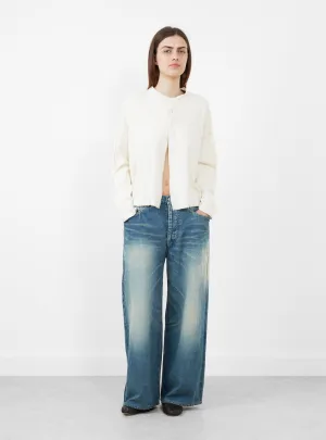 Short High Neck Cardigan Ivory